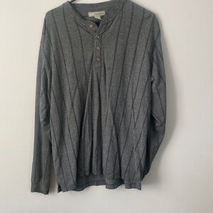 Equipment Gray Buttoned Henley Shirt